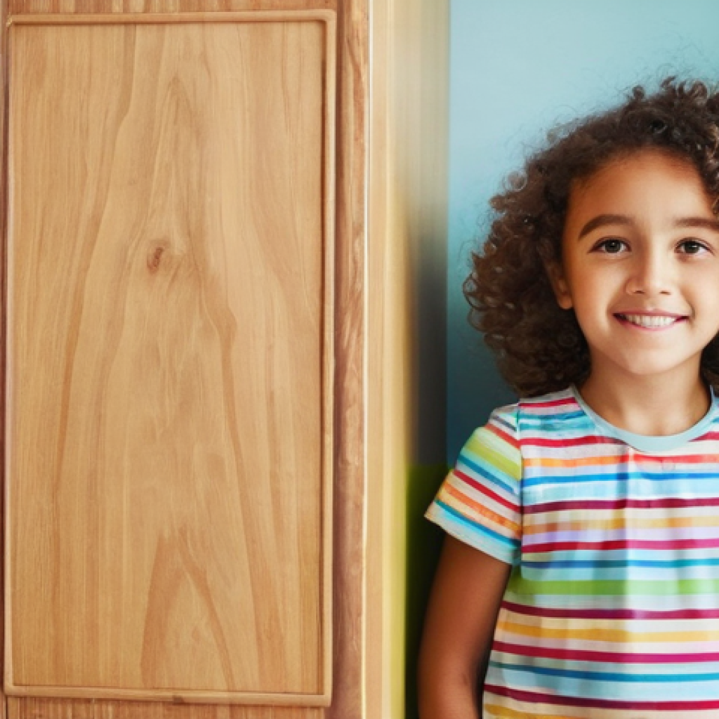 아이의 결단력 키우기 - **Prompt:** A vibrant, cheerful 5-year-old girl, with curly brown hair and bright eyes, stands in fr...